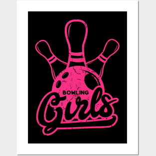 Cool Pink Bowling Girls Posters and Art